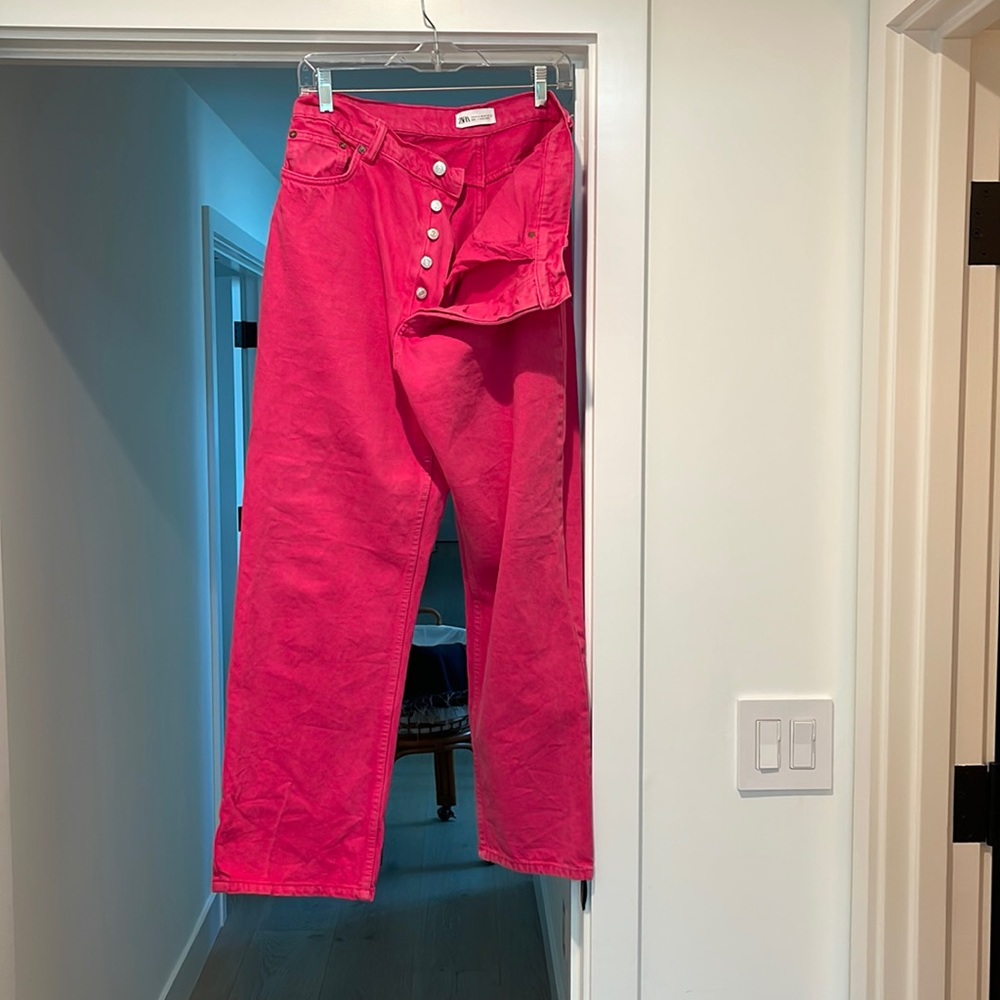 Zara hot pink jeans